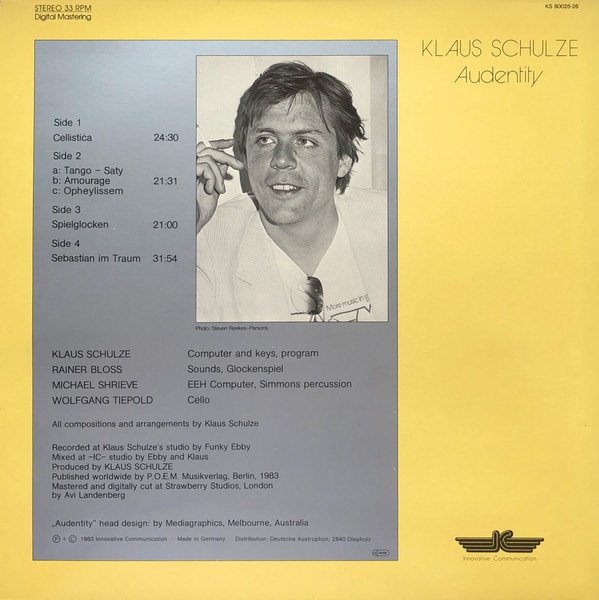 Klaus Schulze - Audentity | Innovative Communication (KS 80.025-26) - 4 Klaus Schulze - Audentity | Innovative Communication (KS 80.025-26) - 4