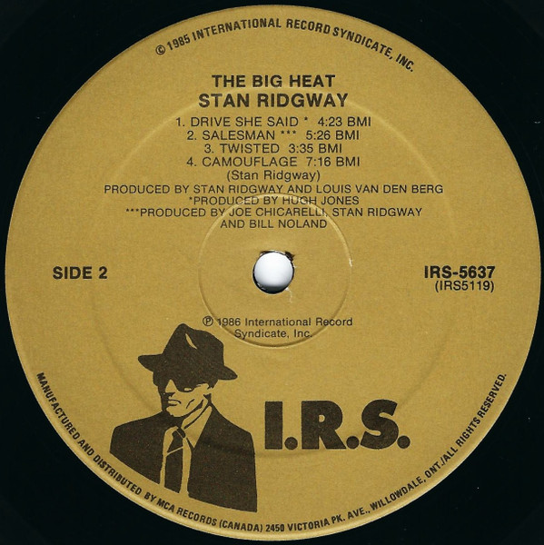 Stan Ridgway - The Big Heat [Vinyl] | I.R.S. Records (IRS-5637) - 4