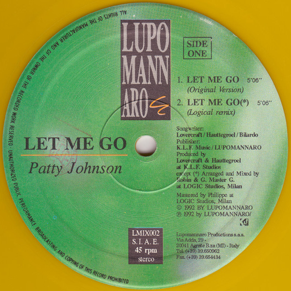 Patty Johnson - Let Me Go | Lupomannaro (LMIX002) - main