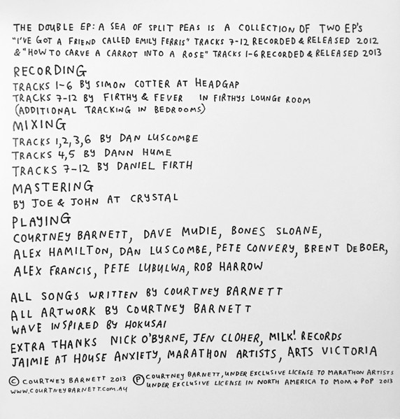 Courtney Barnett - The Double EP: A Sea Of Split Peas | Mom + Pop (MP160-1) - 2 Courtney Barnett - The Double EP: A Sea Of Split Peas | Mom + Pop (MP160-1) - 2