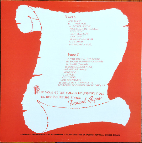 Fernand Gignac - 21 Chansons - Noël Avec Fernand Gignac | K-Tel (KF 128) - 2