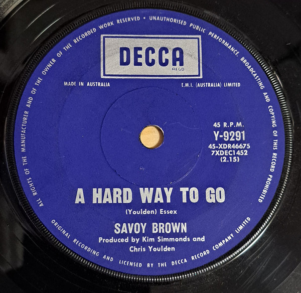 Savoy Brown - A Hard Way To Go | Decca (Y-9291) - 2