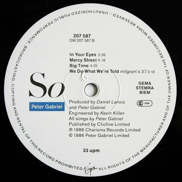 Peter Gabriel - So | Virgin (207 587) - 4