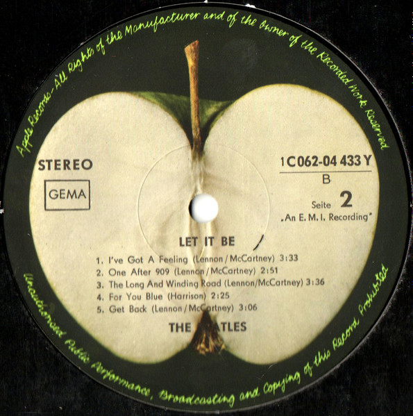 The Beatles - Let It Be | Apple Records (1C 062-04 433 Y) - 4 The Beatles - Let It Be | Apple Records (1C 062-04 433 Y) - 4