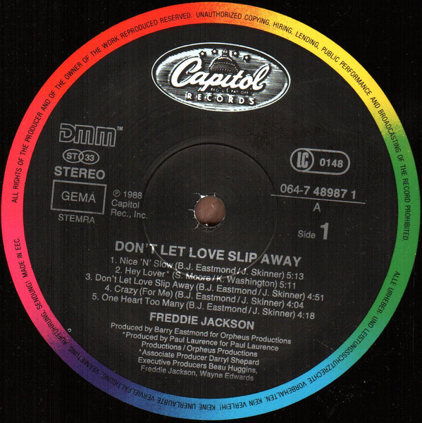 Freddie Jackson - Don't Let Love Slip Away | Capitol Records (064-7 48987 1)