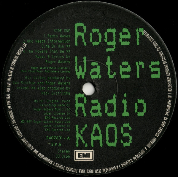 Roger Waters - Radio K.A.O.S. | EMI (24 0783 1) - 3