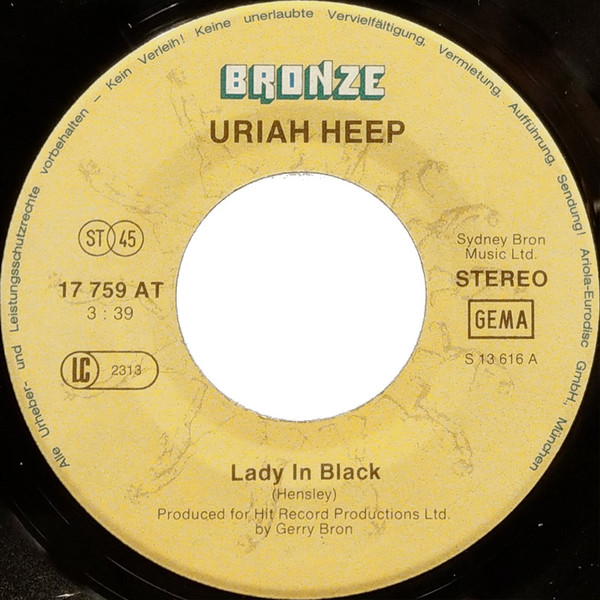 Uriah Heep - Lady In Black | Bronze (17 759 AT) - 3