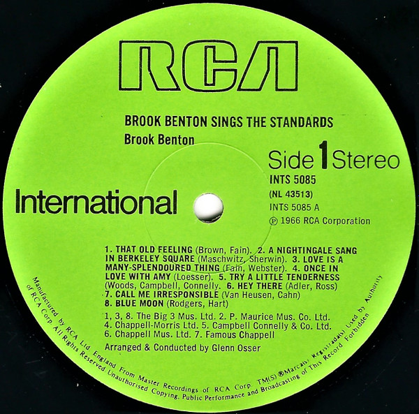 Brook Benton - Brook Benton Sings The Standards | RCA International (INTS 5085) - 3