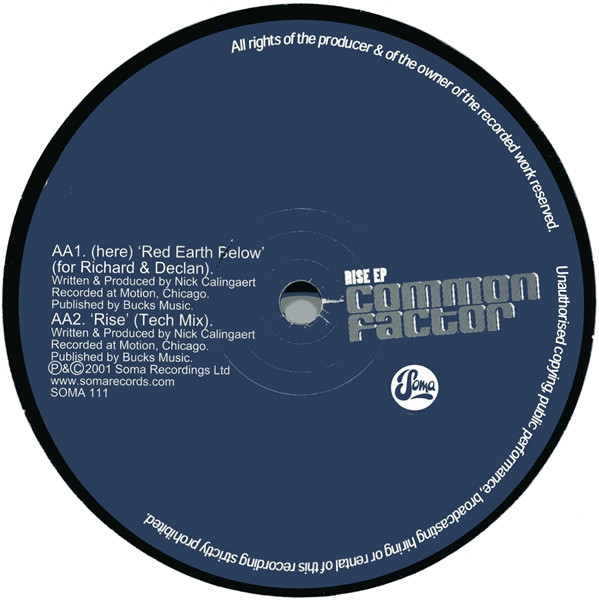 Common Factor - Rise EP | Soma Quality Recordings (SOMA 111) - 3 Common Factor - Rise EP | Soma Quality Recordings (SOMA 111) - 3