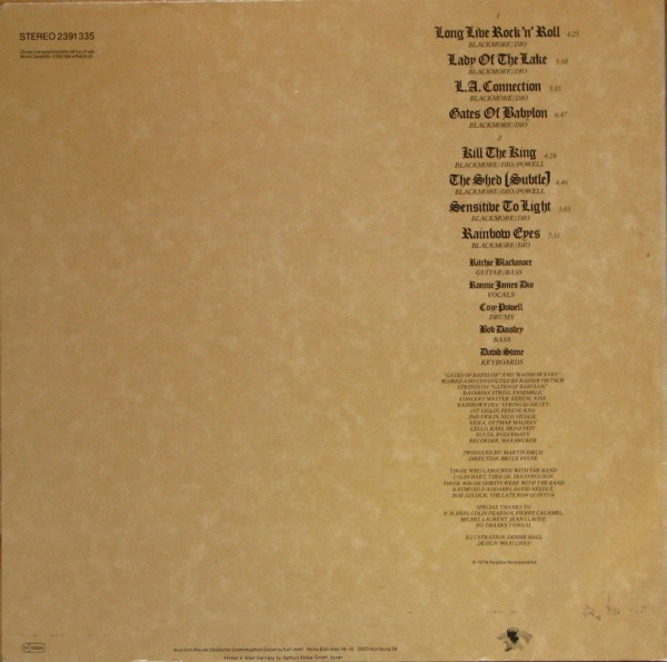 Rainbow - Long Live Rock 'N' Roll | Polydor (2391 335) - 3