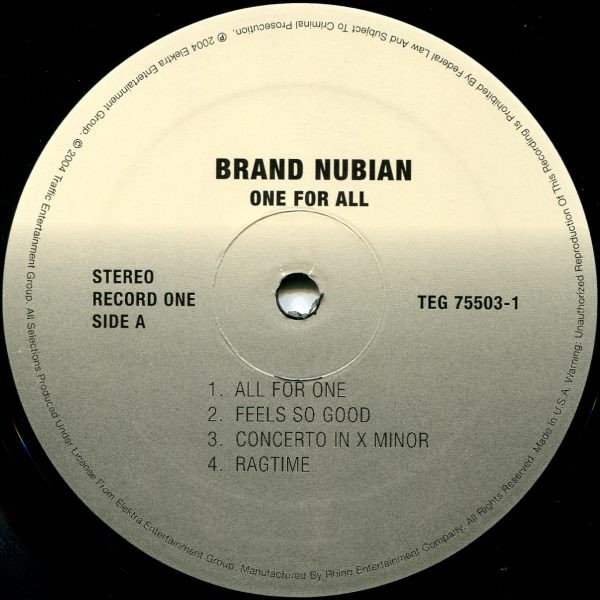 Brand Nubian - One For All | Elektra (TEG 75503-1) - 3