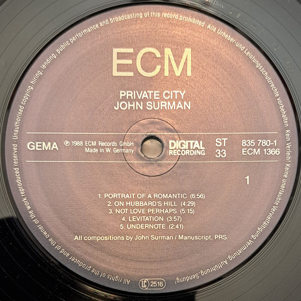 John Surman - Private City | ECM Records (ECM 1366) - 2 John Surman - Private City | ECM Records (ECM 1366) - 2