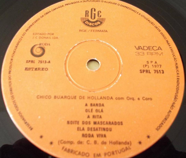 Chico Buarque - Grandes Sucessos De Chico Buarque Volume 1 | Roda (SPRL 7513) - 2 Chico Buarque - Grandes Sucessos De Chico Buarque Volume 1 | Roda (SPRL 7513) - 2