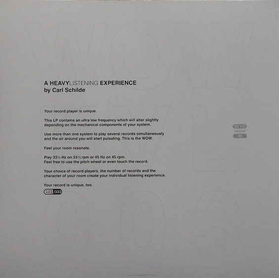 Carl Schilde - Wow | Heavy Listening (HVL003) - 2