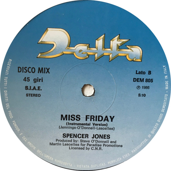Spencer Jones - Miss Friday | Delta (DEM 805) - 2