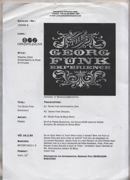 Pierre Blaszczyk - The Georg Funk Experience | Hörspielmusik (HSM 46-6)