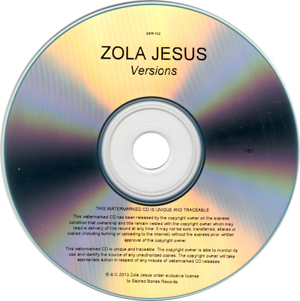 Zola Jesus - Versions | Sacred Bones Records (SBR-102) - 4