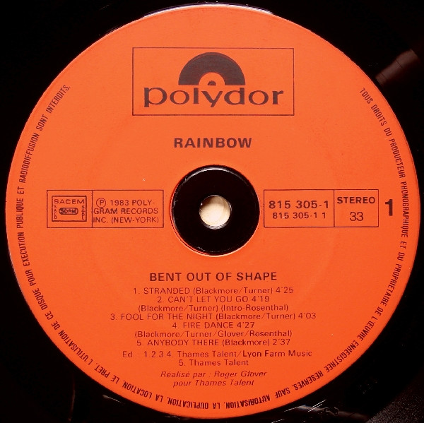 Rainbow - Bent Out Of Shape | Polydor (815 305-1) - 3