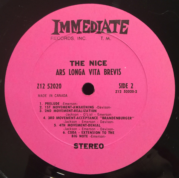 The Nice - Ars Longa Vita Brevis | Immediate (Z12 52020) - 4