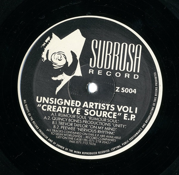 Various - Unsigned Artists Vol 1 "Creative Source" EP | Subrosa Record (ZS 004) - main Various - Unsigned Artists Vol 1 "Creative Source" EP | Subrosa Record (ZS 004) - main