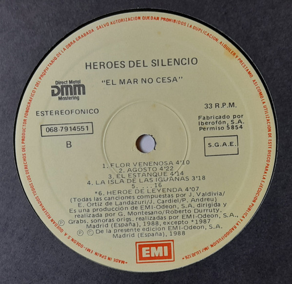 Héroes Del Silencio - El Mar No Cesa | EMI (068 791455 1) - 4