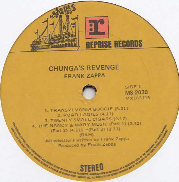 Frank Zappa - Chunga's Revenge | Bizarre Records (MS 2030) - 3