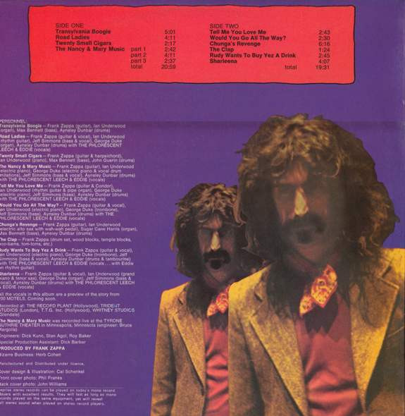 Frank Zappa - Chunga's Revenge | Bizarre Records (MS 2030) - 2