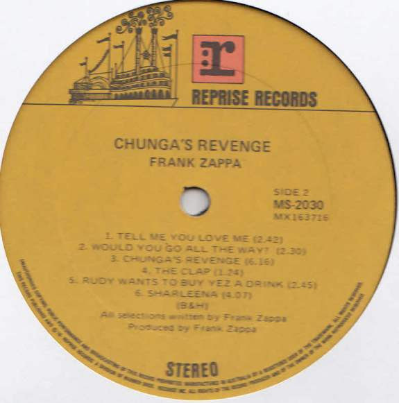Frank Zappa - Chunga's Revenge | Bizarre Records (MS 2030) - 4
