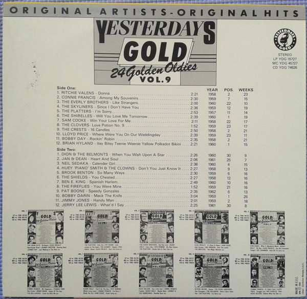 Various - Yesterdays Gold Vol. 9 (24 Golden Oldies) | Yesterdays Gold (YDG 15727) - 2