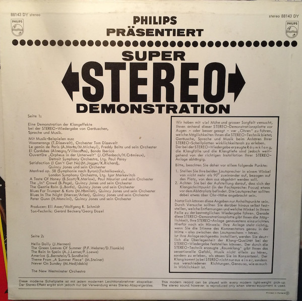 Various - Philips Präsentiert Super Stereo Demonstration | Philips (88 143 DY) - 2 Various - Philips Präsentiert Super Stereo Demonstration | Philips (88 143 DY) - 2