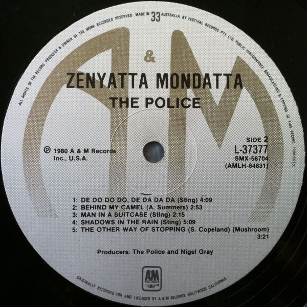 The Police - Zenyatta Mondatta | A&M Records (L 37377) - 4