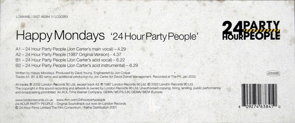 Happy Mondays - 24 Hour Party People | London Records (LONX 466) - main