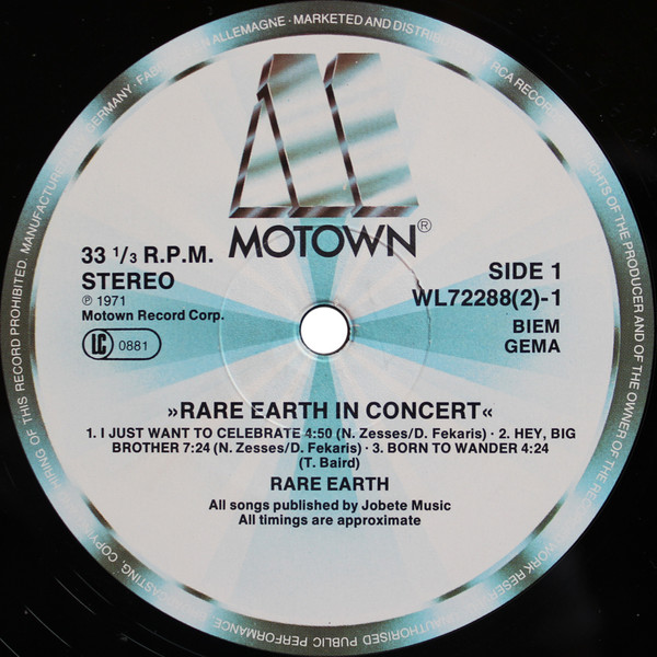 Rare Earth - Rare Earth In Concert | Motown (WL 72288 (2)) - 3