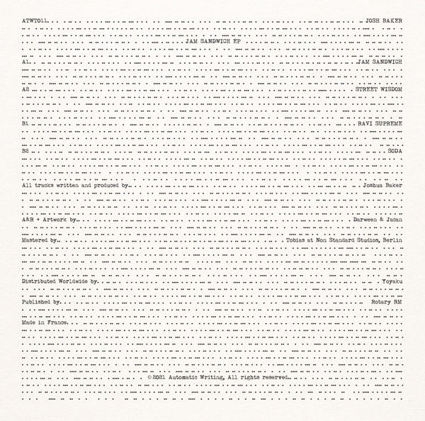 Josh Baker - Jam Sandwich | Automatic Writing (ATWT011) - 2 Josh Baker - Jam Sandwich | Automatic Writing (ATWT011) - 2