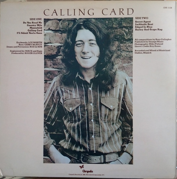 Rory Gallagher - Calling Card | Chrysalis (CHR 1124) - 2 Rory Gallagher - Calling Card | Chrysalis (CHR 1124) - 2