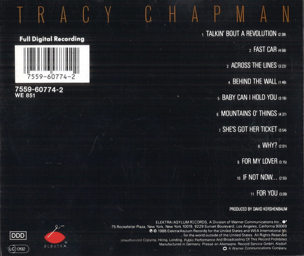 Tracy Chapman - Tracy Chapman | Elektra (7559-60774-2) - 2 Tracy Chapman - Tracy Chapman | Elektra (7559-60774-2) - 2