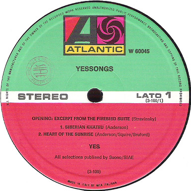 Yes - Yessongs | Atlantic (W 60045) - 2 Yes - Yessongs | Atlantic (W 60045) - 2