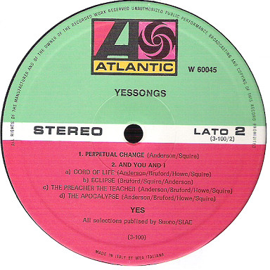 Yes - Yessongs | Atlantic (W 60045) - 3 Yes - Yessongs | Atlantic (W 60045) - 3