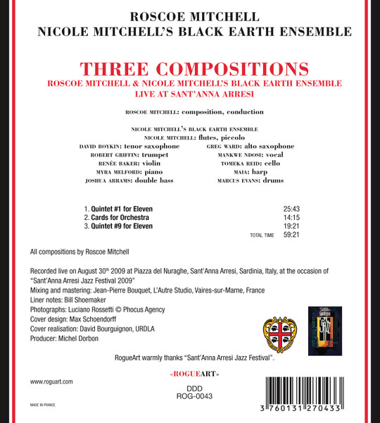 Roscoe Mitchell & Nicole Mitchell's Black Earth Ensemble - Three Compositions - Live At Sant'Anna Arresi | Rogueart (ROG-0043) - 2 Roscoe Mitchell & Nicole Mitchell's Black Earth Ensemble - Three Compositions - Live At Sant'Anna Arresi | Rogueart (ROG-0043) - 2