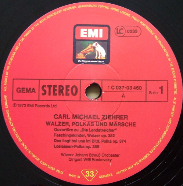 Carl Michael Ziehrer - Wiener Johann Strauss Orchestra , Willi Boskovsky - Walzer, Polkas Und Märsche | Die Stimme Seines Herrn (1C 037-03 460) - 2