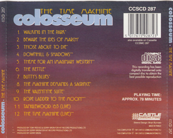 Colosseum - The Time Machine CD | Castle Communications (CCSCD 287) - 2 Colosseum - The Time Machine CD | Castle Communications (CCSCD 287) - 2