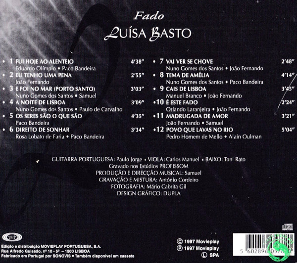 Luisa Basto - Fado | Movieplay (MF 405) - 2