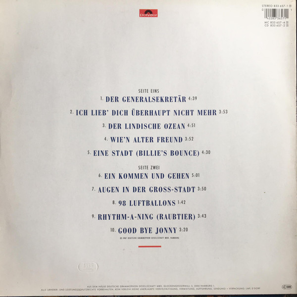 Udo Lindenberg Und Das Panikorchester - Feuerland | Polydor (833657-1) - 2