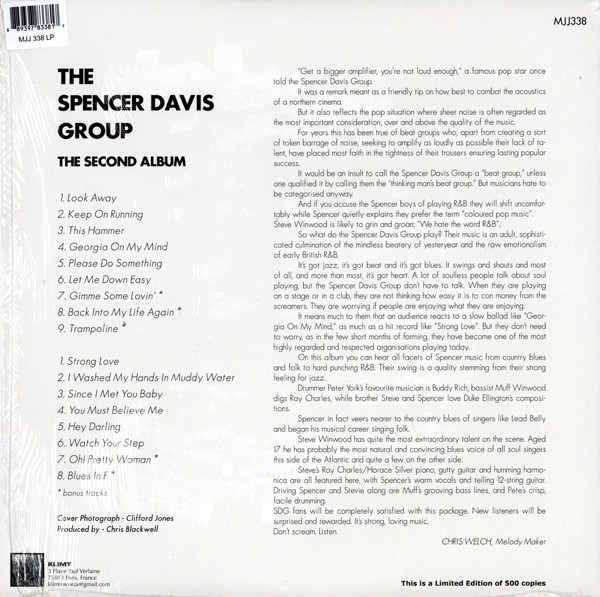 The Spencer Davis Group - The Second Album | Klimt Records (MJJ338) - 3 The Spencer Davis Group - The Second Album | Klimt Records (MJJ338) - 3