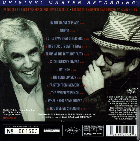 Elvis Costello With Burt Bacharach - Painted From Memory CD | Mobile Fidelity Sound Lab (UDSACD 2193) - 2