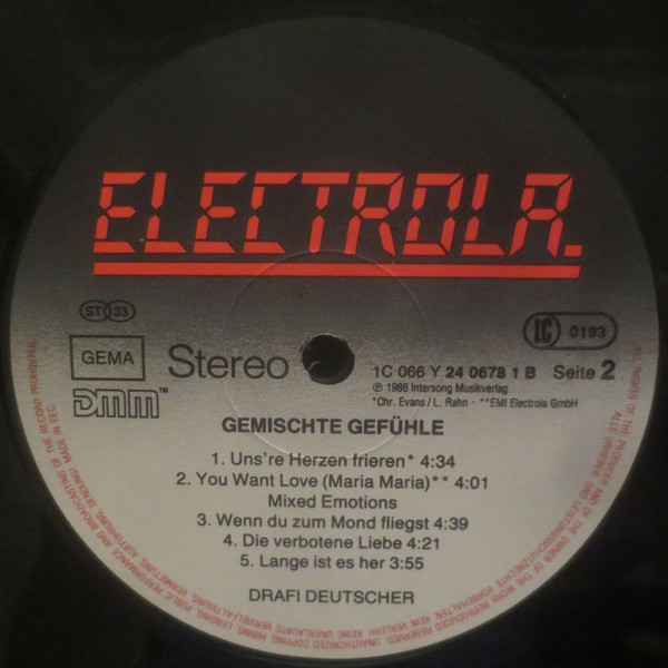 Drafi Deutscher - Gemischte Gefühle | Electrola (1C 066 Y 24 0678 1) - 4