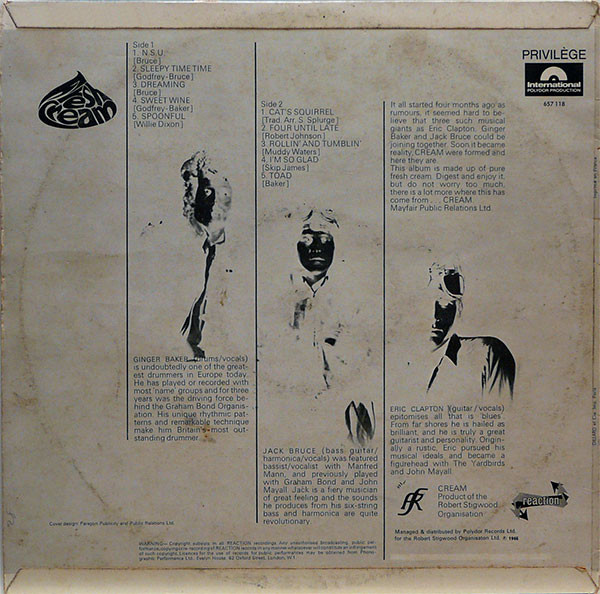 Cream - Fresh Cream | International Polydor Production (657 118) - 2 Cream - Fresh Cream | International Polydor Production (657 118) - 2