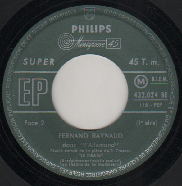Fernand Raynaud - 1 - L'Allemand | Philips (432.024 BE) - 4