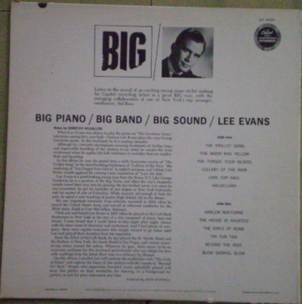 Lee Evans - Big Piano/Big Band/Big Sound | Capitol Records (ST 1625) - 2