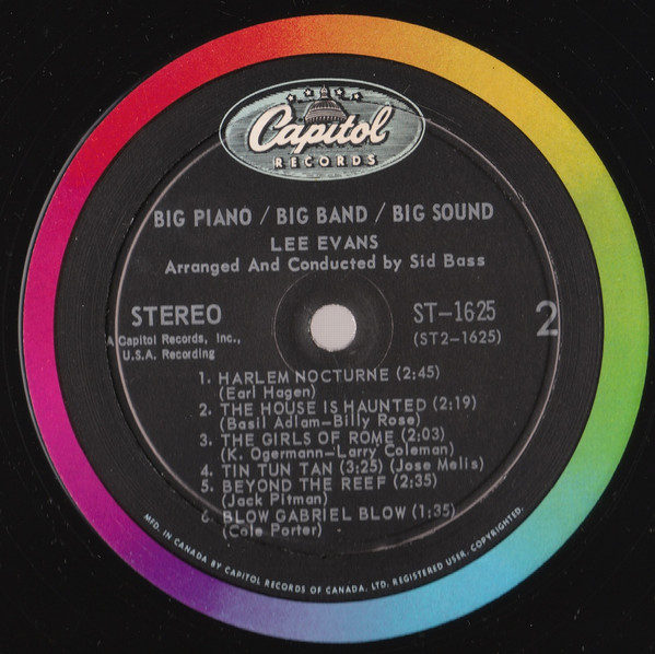 Lee Evans - Big Piano/Big Band/Big Sound | Capitol Records (ST 1625) - 4